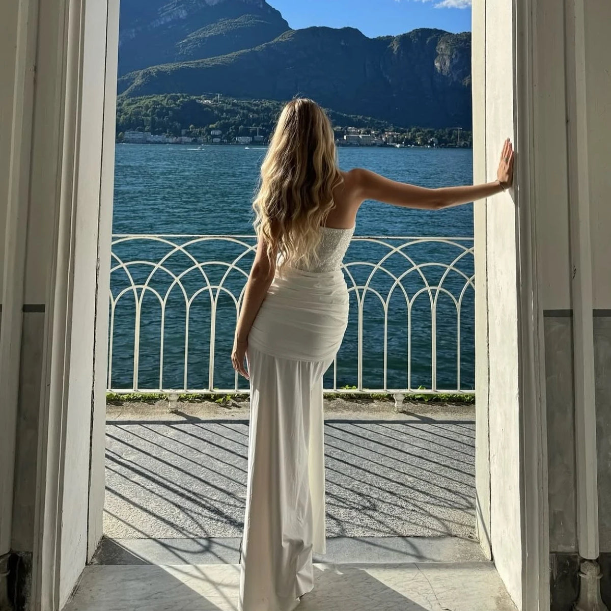 Suninheart Women's Evening Dress Luxury Elegant Velvet White Long One-piece Dress Gown Sequins Birthday Cocktail Party Dresses