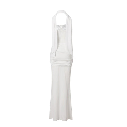 Suninheart Women's Evening Dress Luxury Elegant Velvet White Long One-piece Dress Gown Sequins Birthday Cocktail Party Dresses