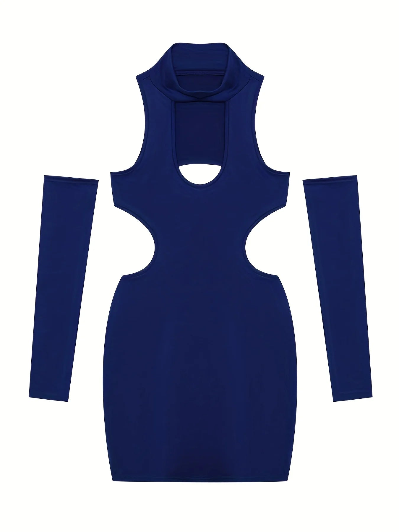 Summer 2026 Sexy Cutout Hanging Neck Dress European American Solid Color Tight Wrapped Hip Dress for Women