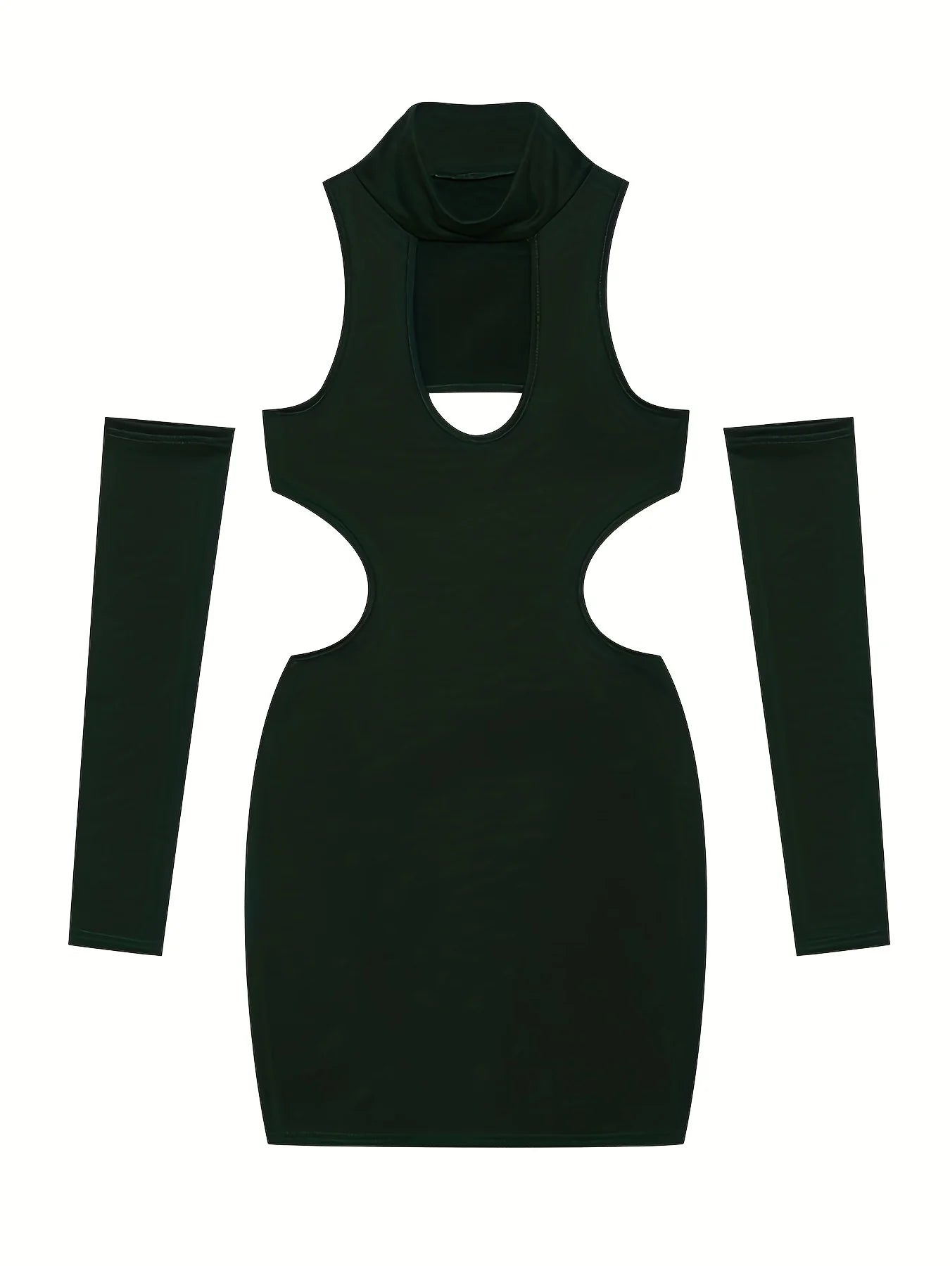 Summer 2026 Sexy Cutout Hanging Neck Dress European American Solid Color Tight Wrapped Hip Dress for Women
